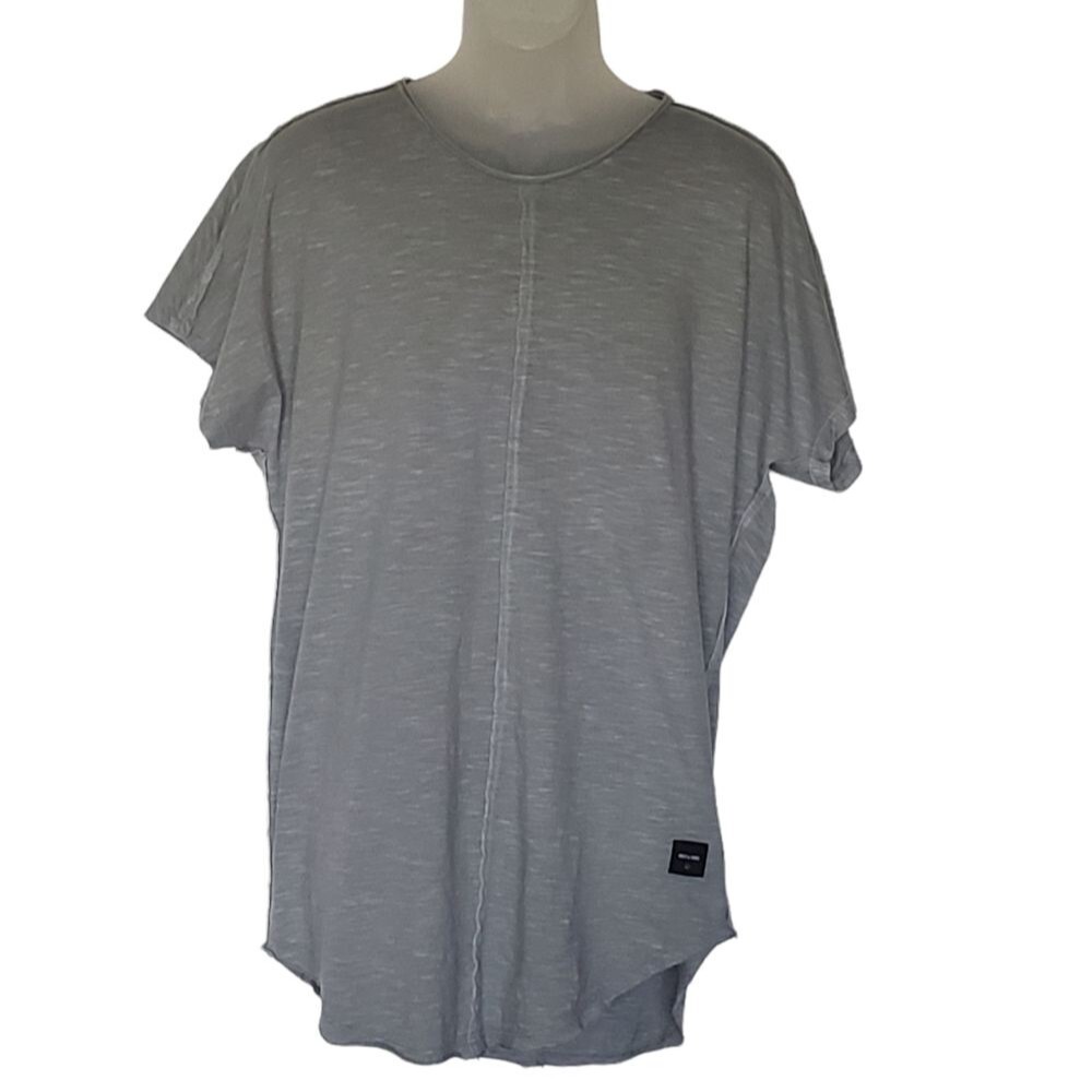 ONLY & SONS Earl Raw Longy SS Tee Size L Gray T-Shirt Short Sleeve Cotton